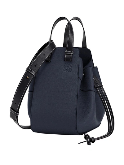 Shop Loewe Small Hammock Leather Bag In Blue