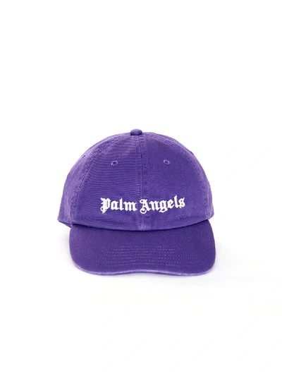 Shop Palm Angels Classic Gothic Logo Cap In Purple