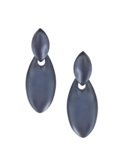 Shop Alexis Bittar Lucite Leaf Drop Post Earrings In Sea Blue