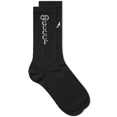 Shop Gucci Logo And Anchor Sock In Black