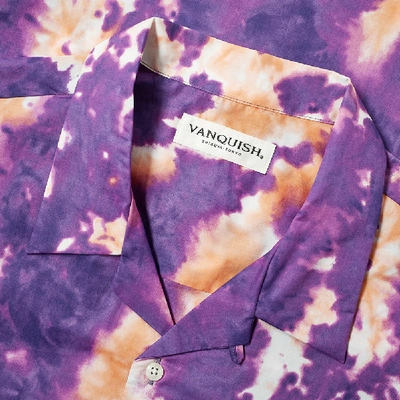 Shop Vanquish Tie-dye Open Collar Shirt In Purple