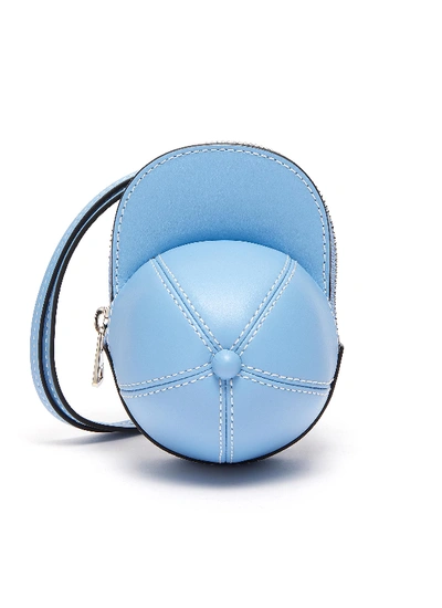 Shop Jw Anderson Nano Cap Crossbody Leather Bag In Blue