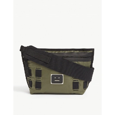 Shop Acne Studios Arvel Logo-print Nylon Cross-body Bag In Khaki Green