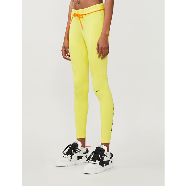 nike off white leggings yellow