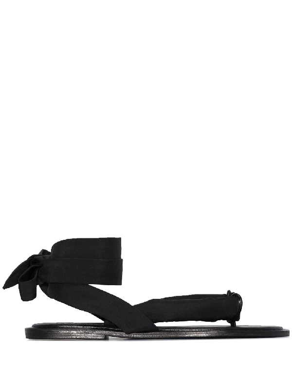 ganni fabric wrap sandals