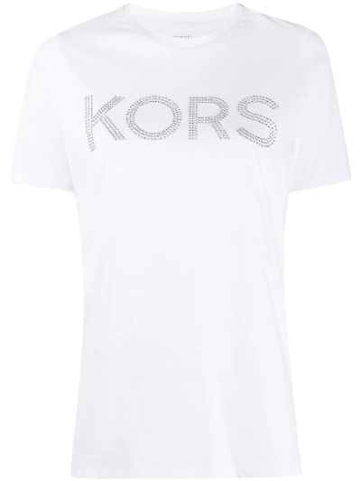 Shop Michael Michael Kors Logo Print T-shirt In White