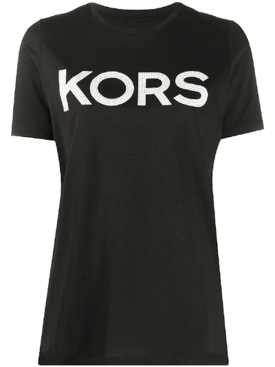 Shop Michael Michael Kors Logo Print T-shirt In Black