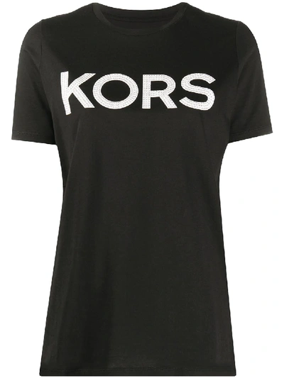 Michael Michael Kors T-shirt With Studded Logo In Black