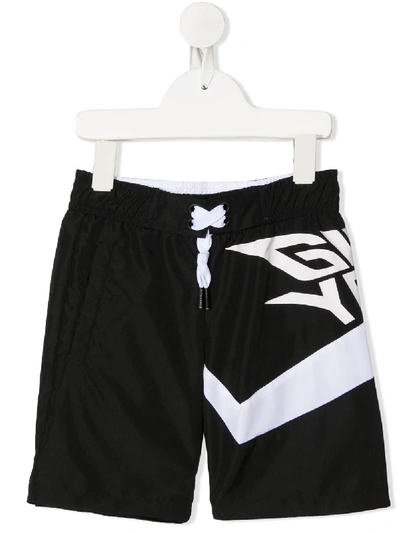 Shop Givenchy Branded Casual Shorts In Black