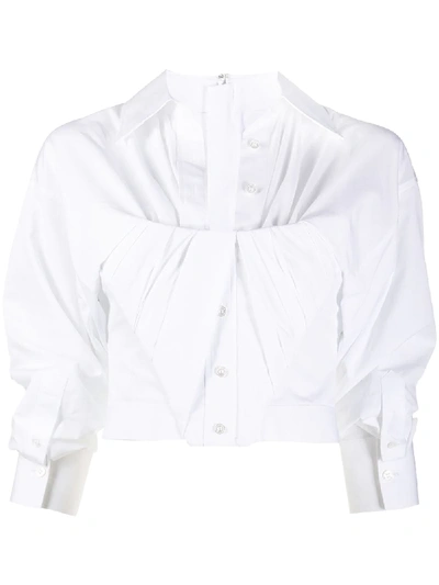 RUCHED CROPPED SHIRT