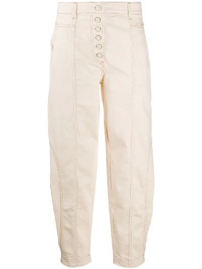 Shop Ulla Johnson Brodie High-rise Tapered Jeans In Neutrals