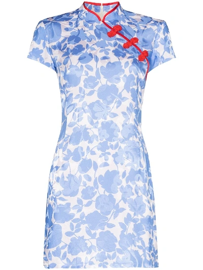 Shop De La Vali Suki Floral-print Dress In Blue