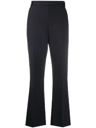 Shop Marni Flared Cropped Trousers In Blue