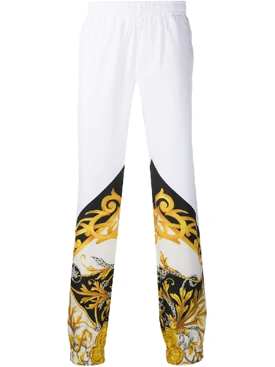Shop Versace Baroque-print Track Pants In White