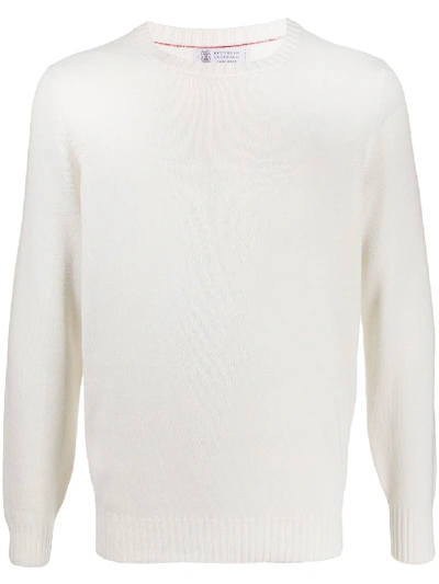 Shop Brunello Cucinelli Cashmere Knit Jumper In White