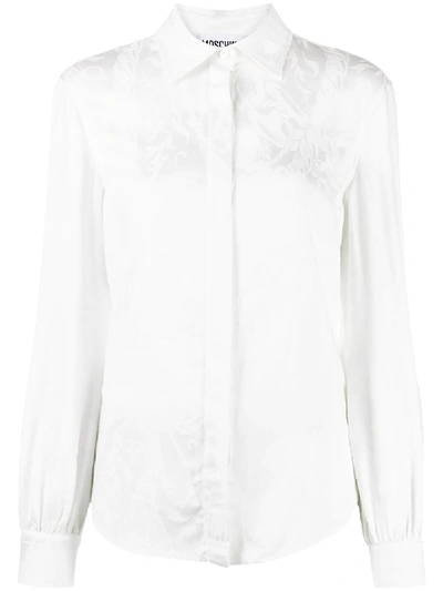 Shop Moschino Jacquard-woven Shirt In White