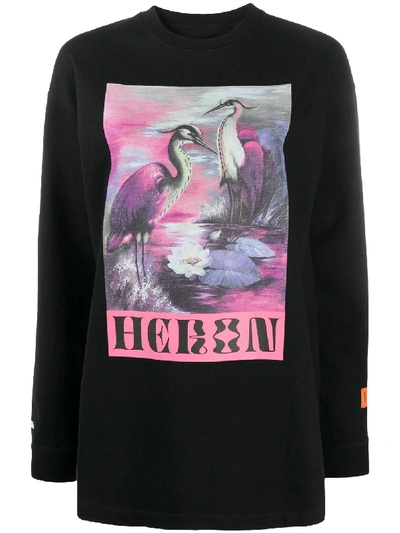 Shop Heron Preston Graphic-print Long-sleeve T-shirt In Black