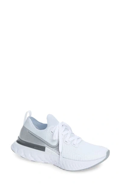 Shop Nike React Infinity Run Flyknit Running Shoe In True White/ Silver/ White