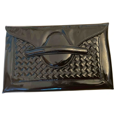 Pre-owned Bottega Veneta Black Patent Leather Clutch Bag