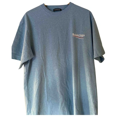 Pre-owned Balenciaga Blue Cotton T-shirts