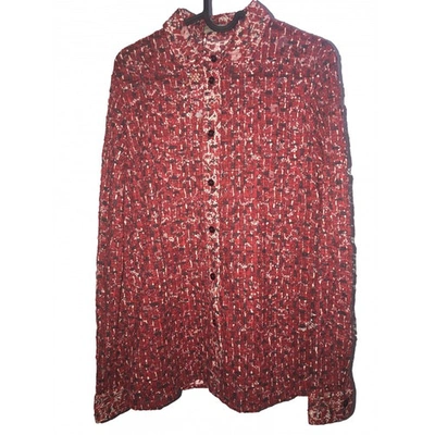 Pre-owned Bottega Veneta Tweed Blouse In Red