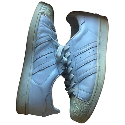 Pre-owned Adidas X Pharrell Williams Leather Trainers In Blue