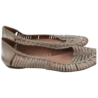 Pre-owned Sigerson Morrison Leather Ballet Flats In Gold