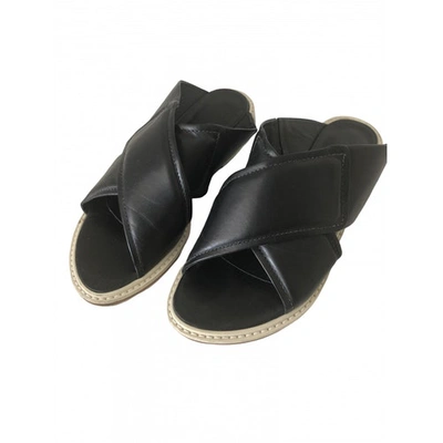 Pre-owned Tibi Leather Mules In Black