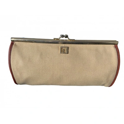 Pre-owned Pierre Balmain Cloth Clutch Bag In Beige