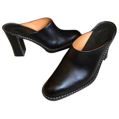 Pre-owned Tod's Black Leather Mules & Clogs