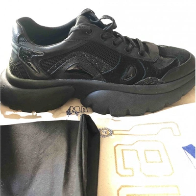 Pre-owned Maje Fall Winter 2019 Black Leather Trainers