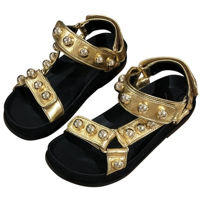 Pre-owned Sandro Spring Summer 2020 Leather Sandal In Gold