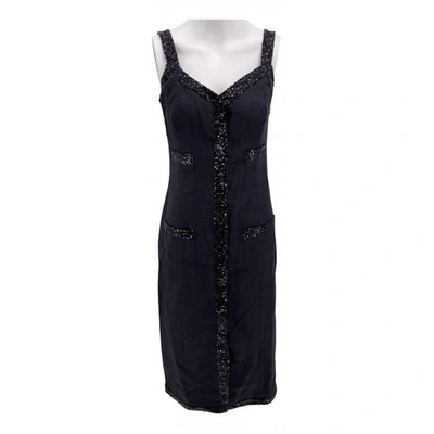 Pre-owned In The Mood For Love Linen Mid-length Dress In Black