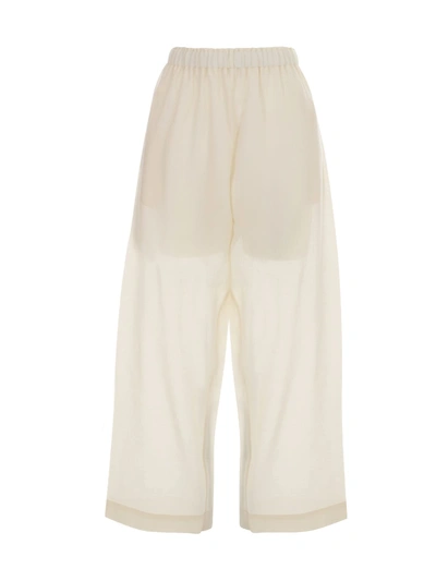 Shop Daniela Gregis Pigiama 100% Wool Slim Pants In Cream