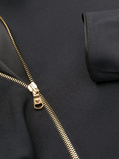 Shop Versace Zip-detail Fitted Mini Dress In Black