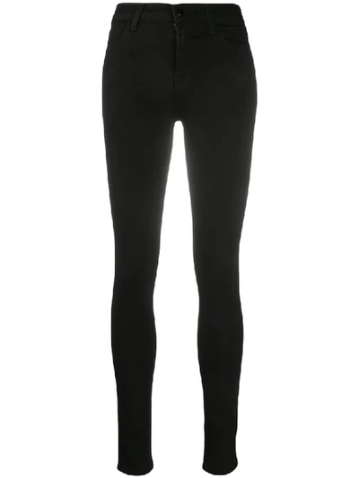 Shop J Brand Maria Mid-rise Skinny Jeans In Black