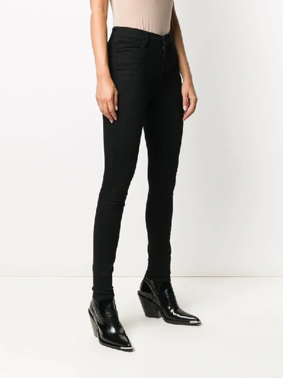 Shop J Brand Maria Mid-rise Skinny Jeans In Black