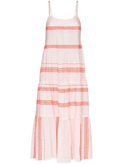 Shop Lemlem Jemari Embroidered Maxi Dress In Orange