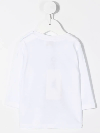 Shop Kenzo Long-sleeved Organic Cotton T-shirt In White