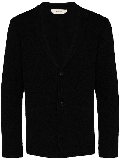 Shop Z Zegna Wool Blazer In Black