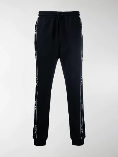 Shop Valentino Vltn Logo-stripe Track Pants In Black