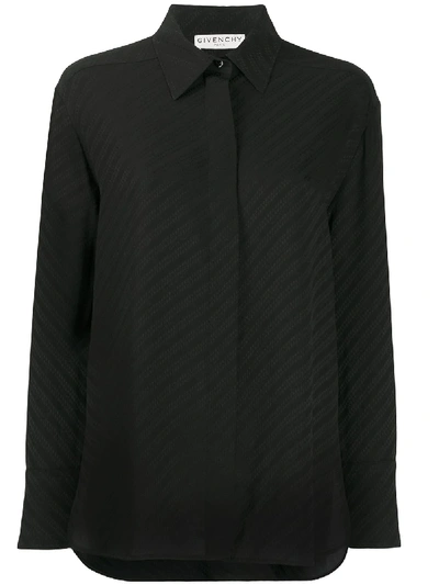 Shop Givenchy Silk Chain Shirt In Black