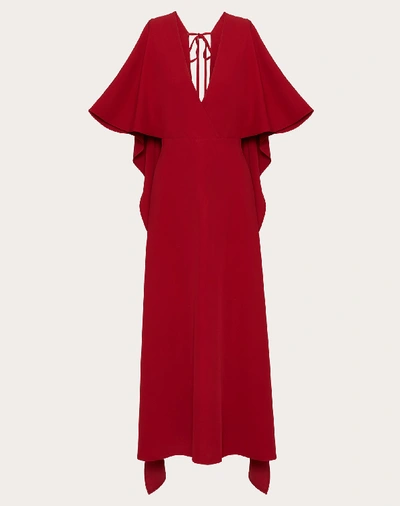 Shop Valentino Cady Couture Dress In Crimson