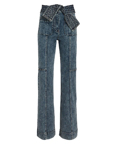 Shop Ulla Johnson Wade Tie-waist Jeans In Denim