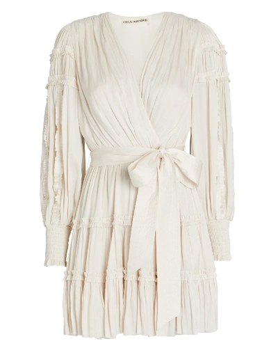 Shop Ulla Johnson Amal Ruffled Mini Wrap Dress In Ivory