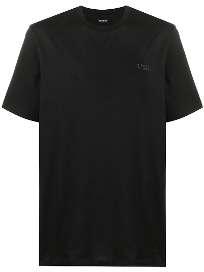 Shop Diesel Crew Neck T-shirt In Black