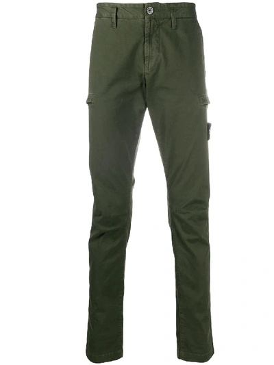 Shop Stone Island Slim-fit Cargo Trousers In Green