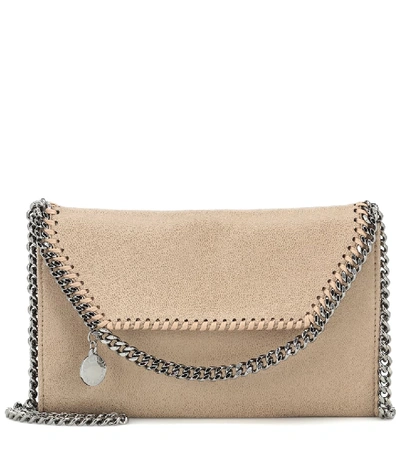 Shop Stella Mccartney Falabella Mini Crossbody Bag In Beige