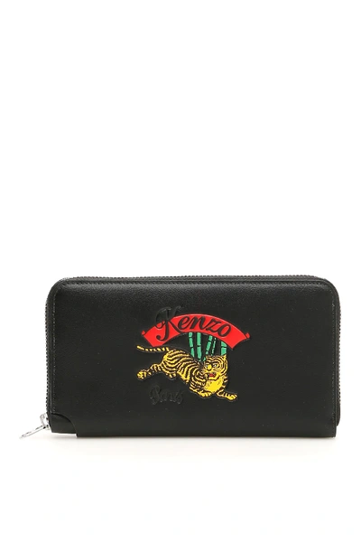 Shop Kenzo Zip-around Wallet In Black