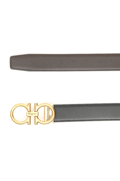 Shop Ferragamo Reversible Belt In Black,brown